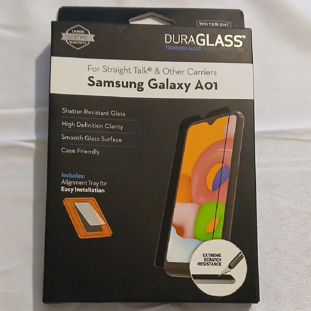 Samsung Galaxy A01 Duraglass Screen Protector - Black